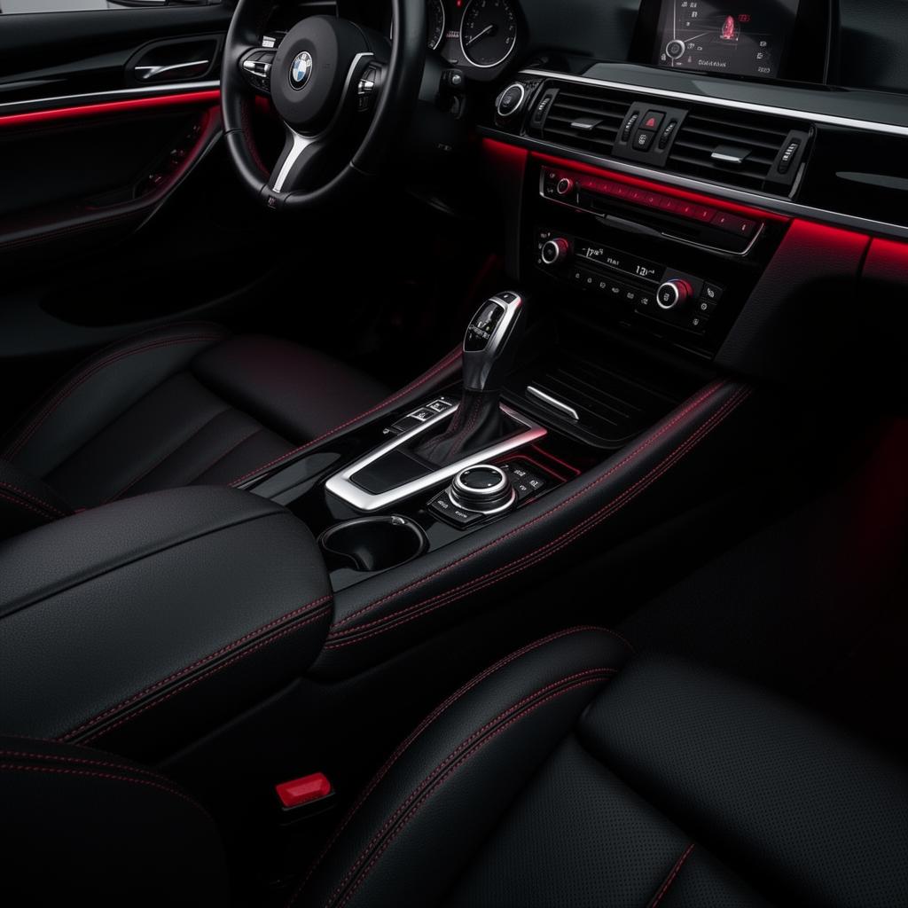Spotless luxury car interior after detailing